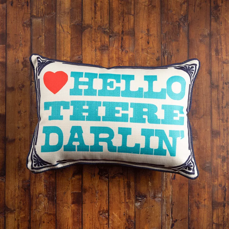 Hello There Darlin Hearts Pillow