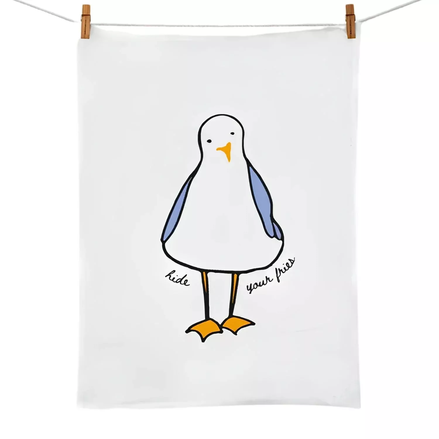 Hide Your Fries Seagull Tea Towel
