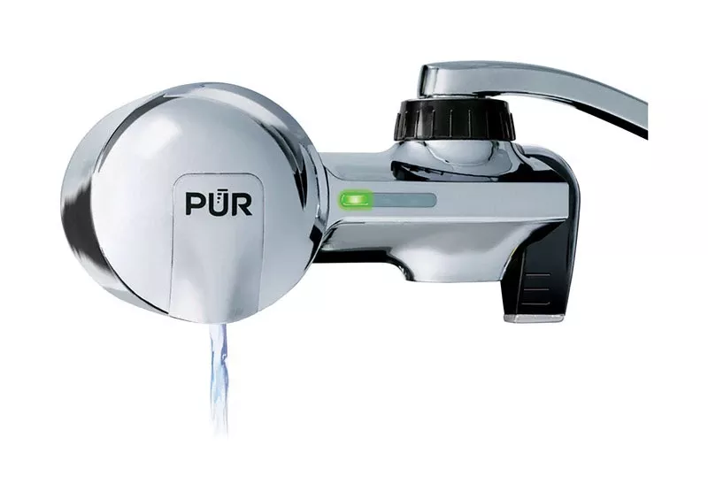 Horizontal Faucet-Mount Water Filter, Chrome