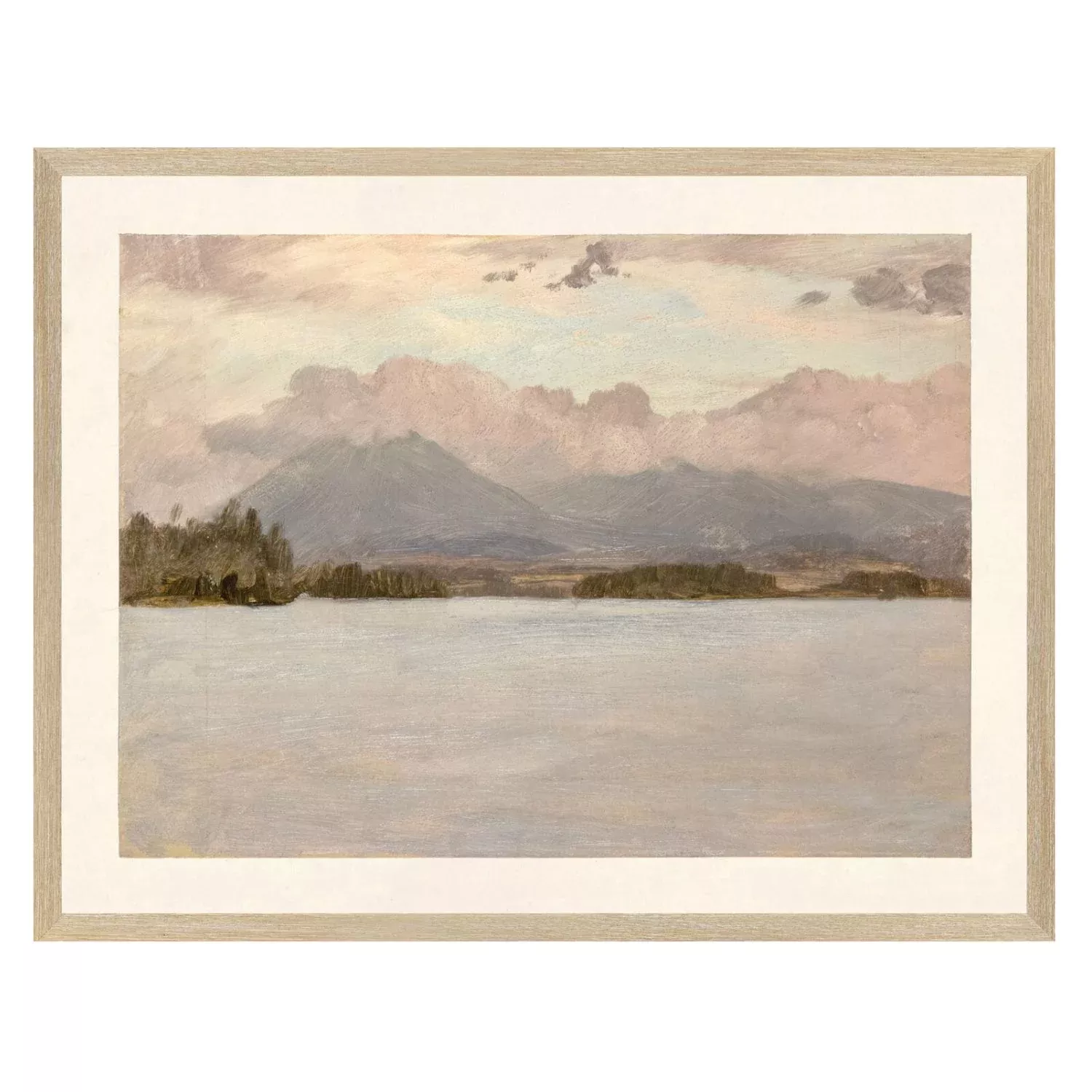 Hudson River School- Lake Katahdin C. 1870- Glass Framed.