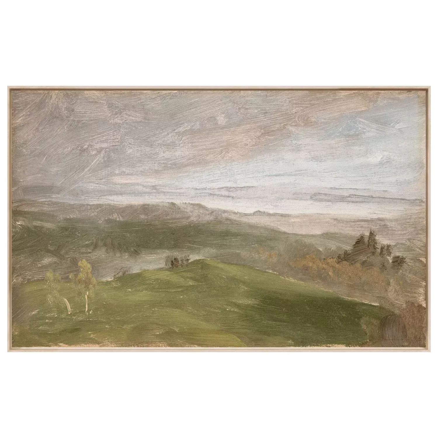 Hudson River School- Summer View, Hudson Valley 1870- Framed Canvas