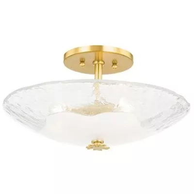 Hudson Valley - Lago 3-Light Small Flush Mount - Aged Brass - KBS1742503S-AGB