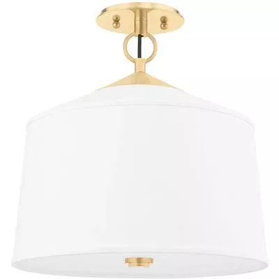 Hudson Valley - White Plains 1-Light Semi Flush Mount - 5210-AGB