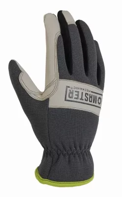 Hybrid High-Performance Work Gloves, Leather Palm, Spandex Shell, Men's XL