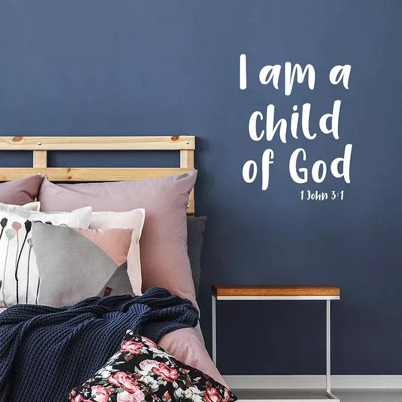 "I Am A Child of God" 1 John 3:1 Bible Verse Vinyl Sticker Wall Art