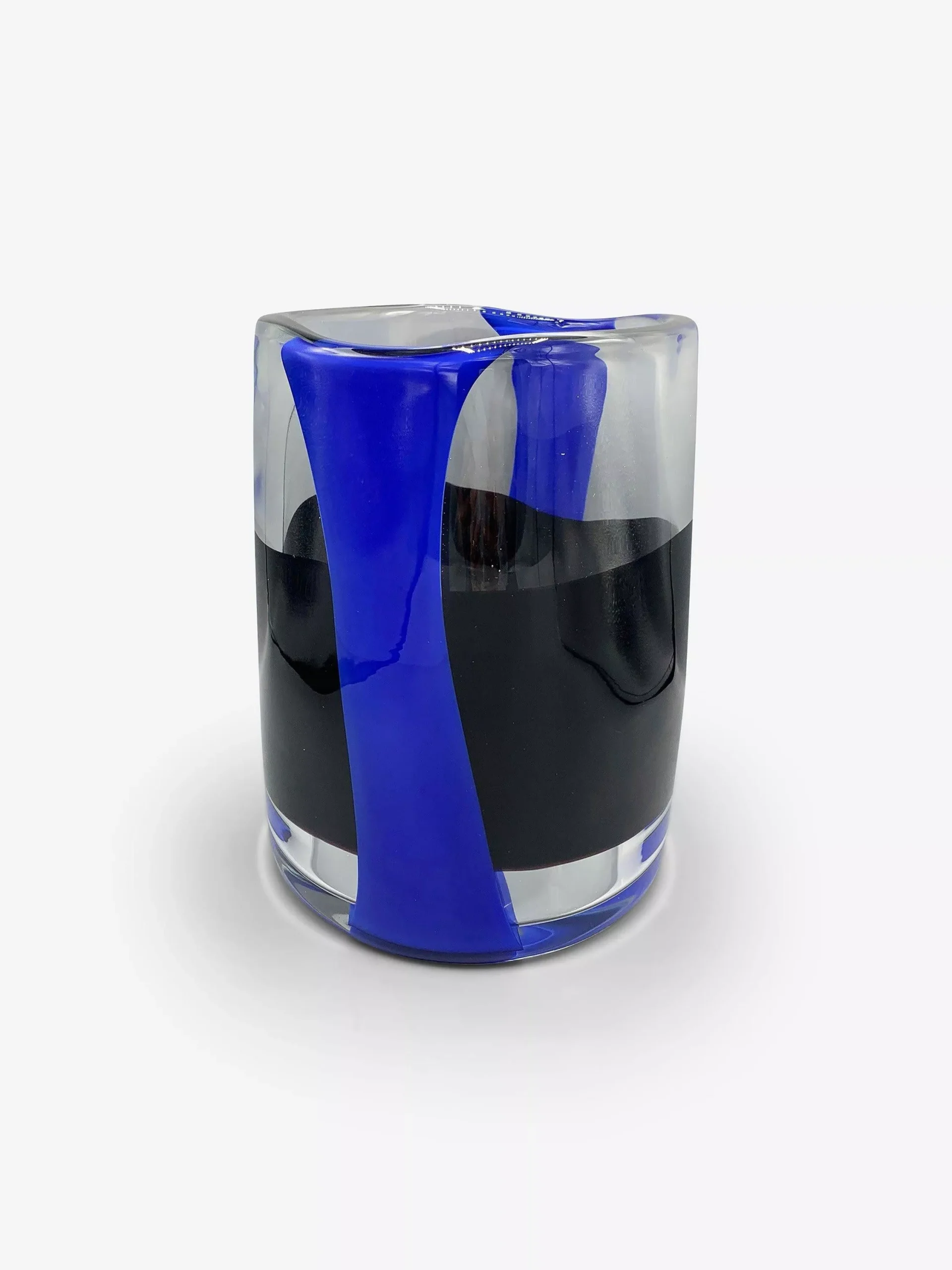 Ichnos B Black & Blue Glass Vase