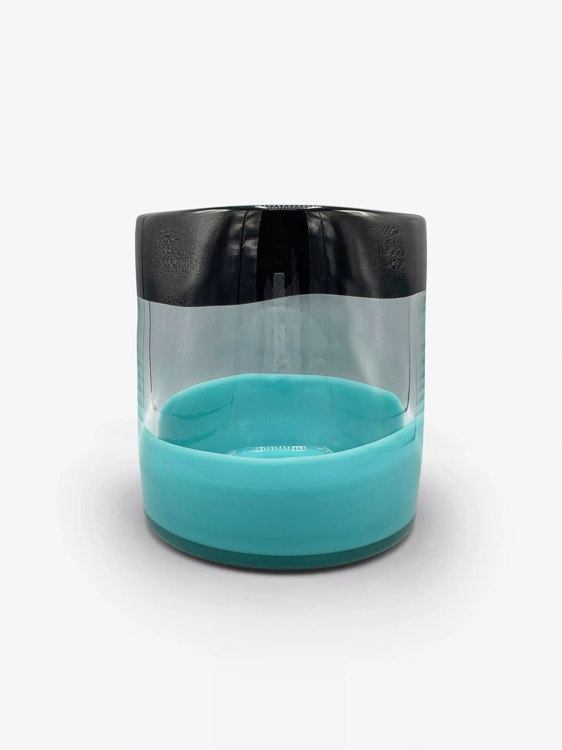 Ichnos B Black Turquoise Glass Vase