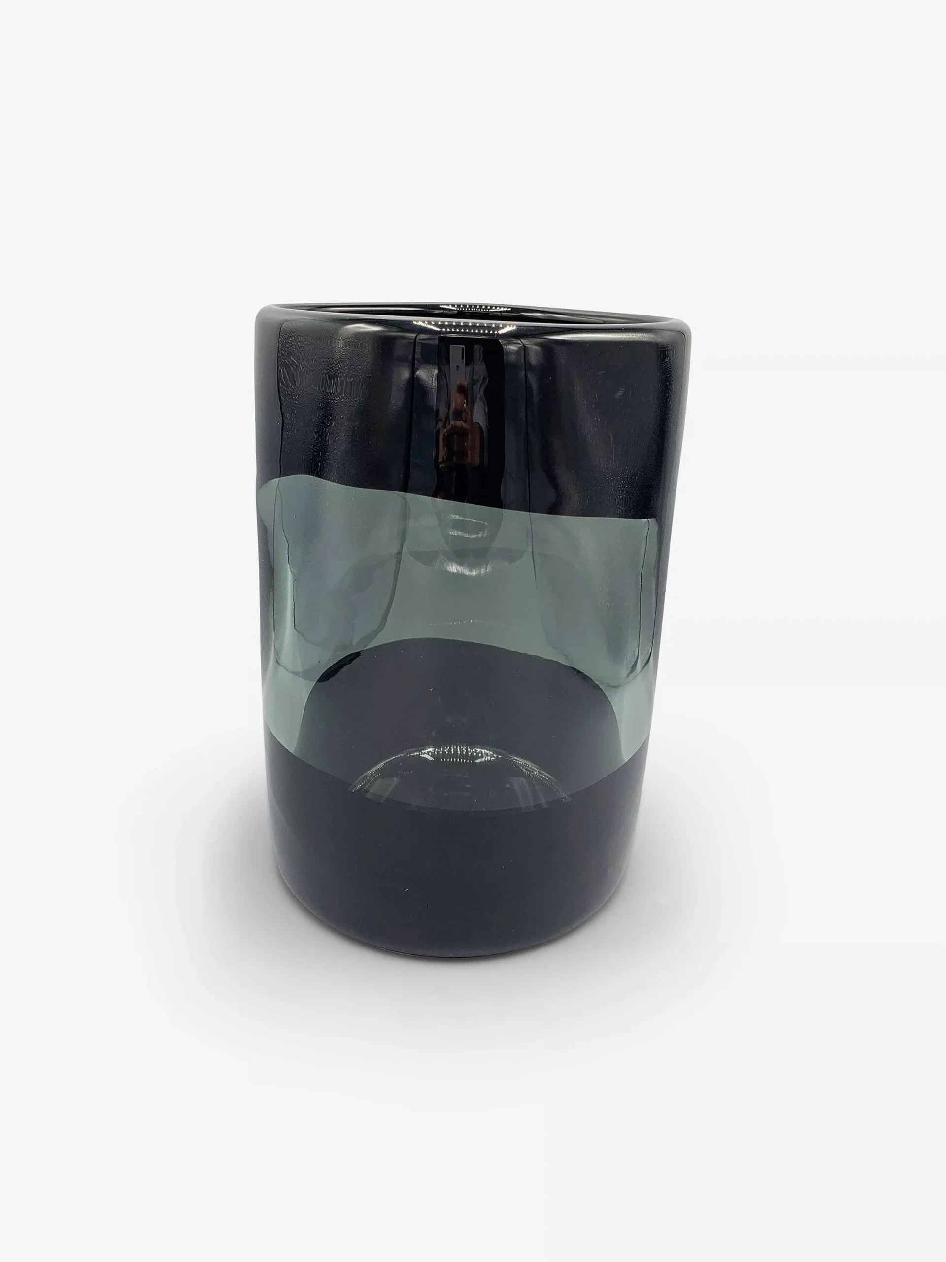 Ichnos A Black on Steel Glass Vase