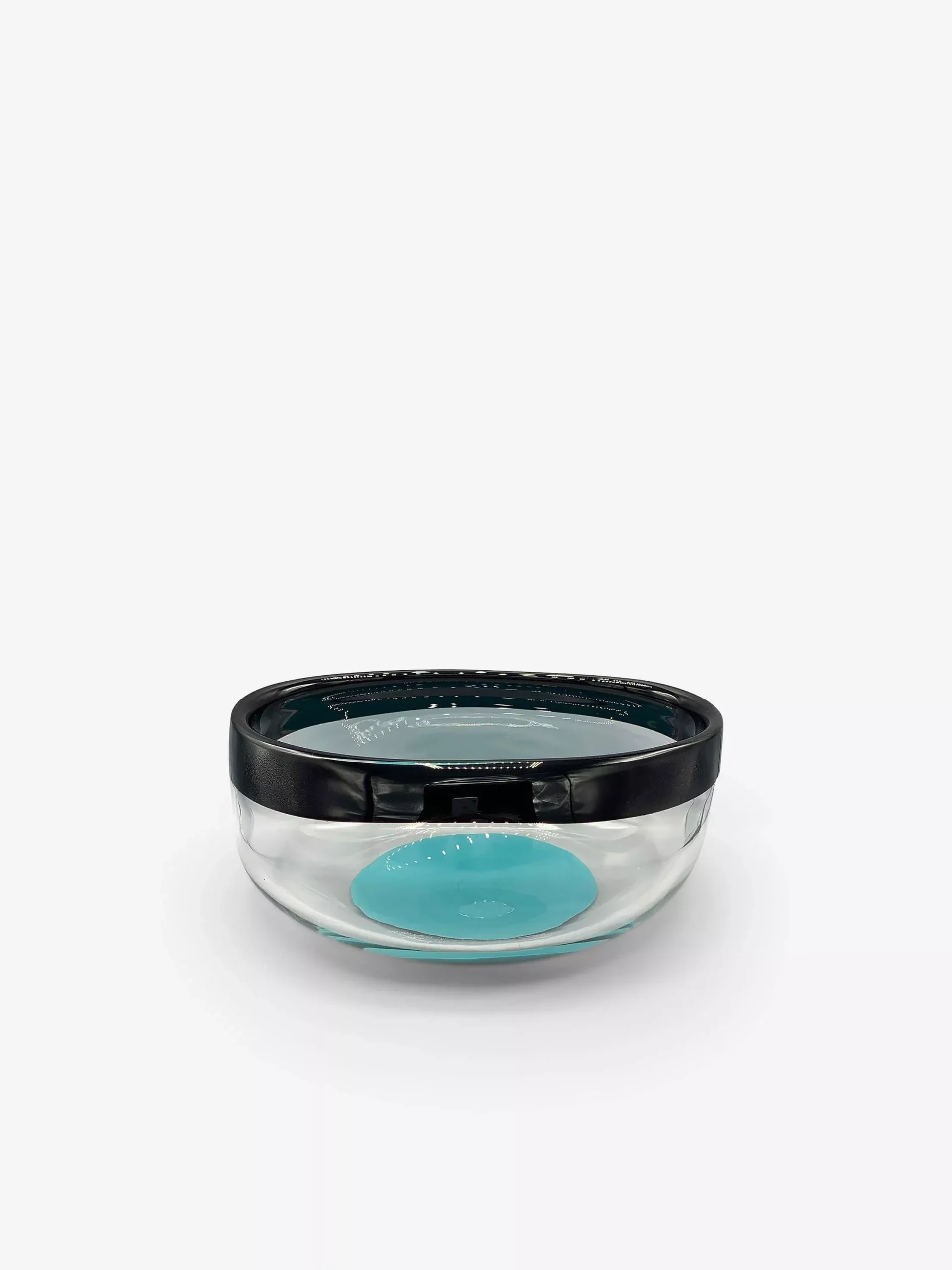Ichnos Black Turquoise Glass Bowl