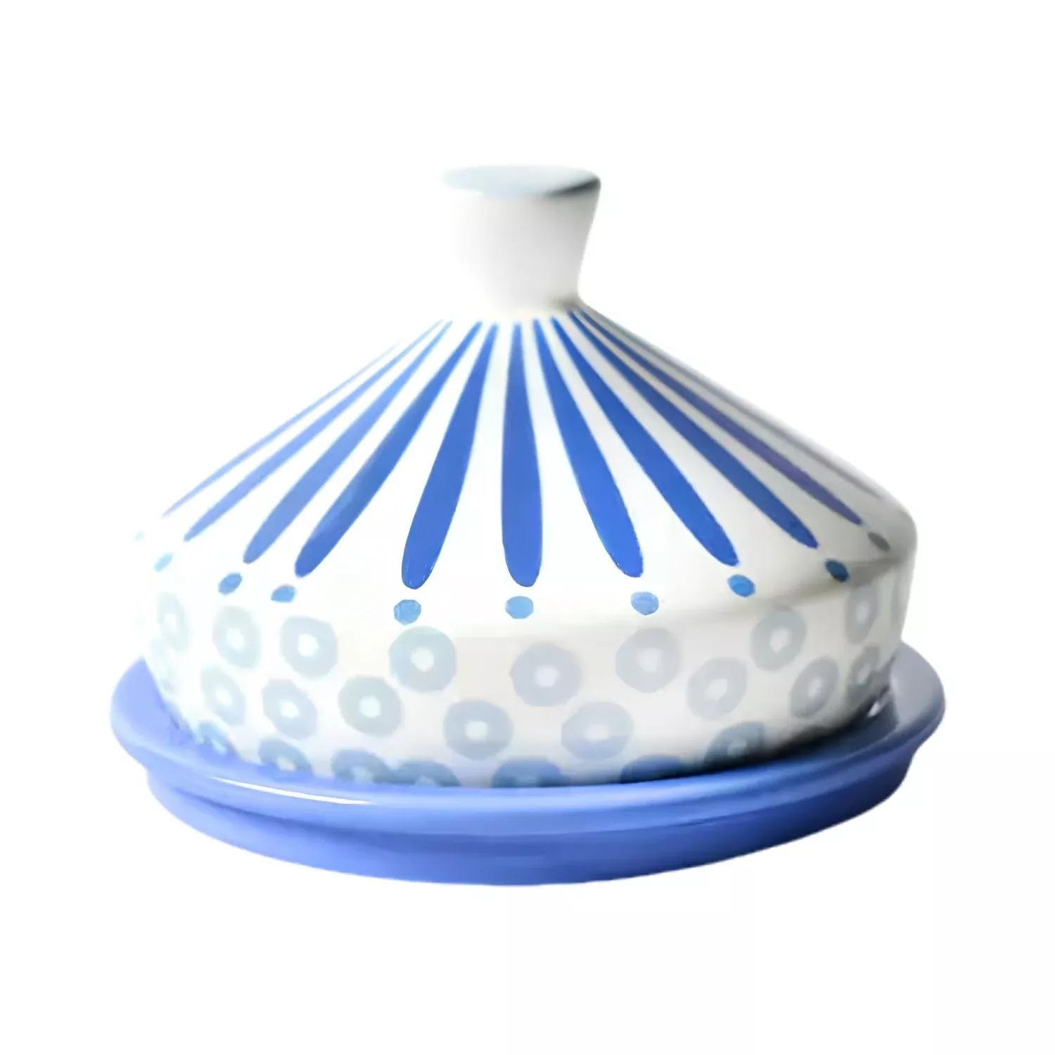 Iris Blue Ceramic Butter Dish