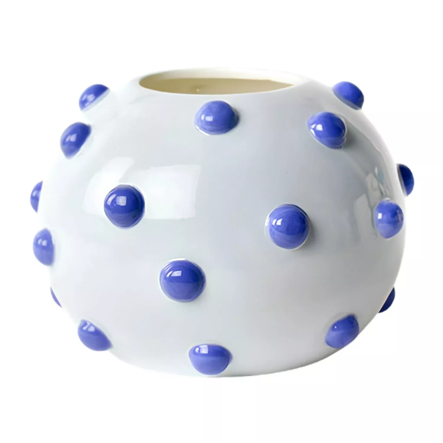Iris Blue Large Knobbed Vase