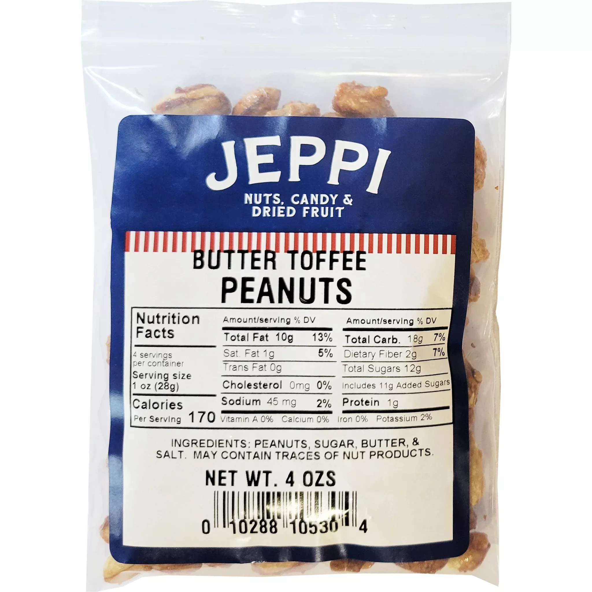 Jeppi Butter Toffee Peanuts 4oz.