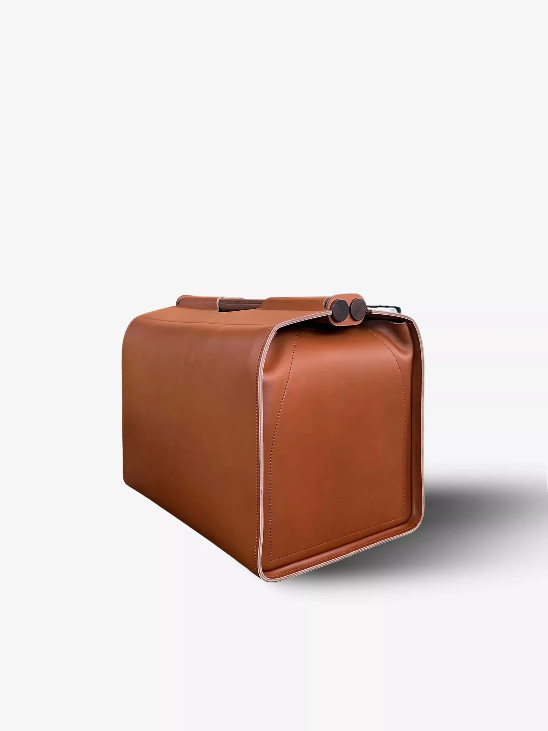 Jota Storage Basket Rectangular in Saddle Leather