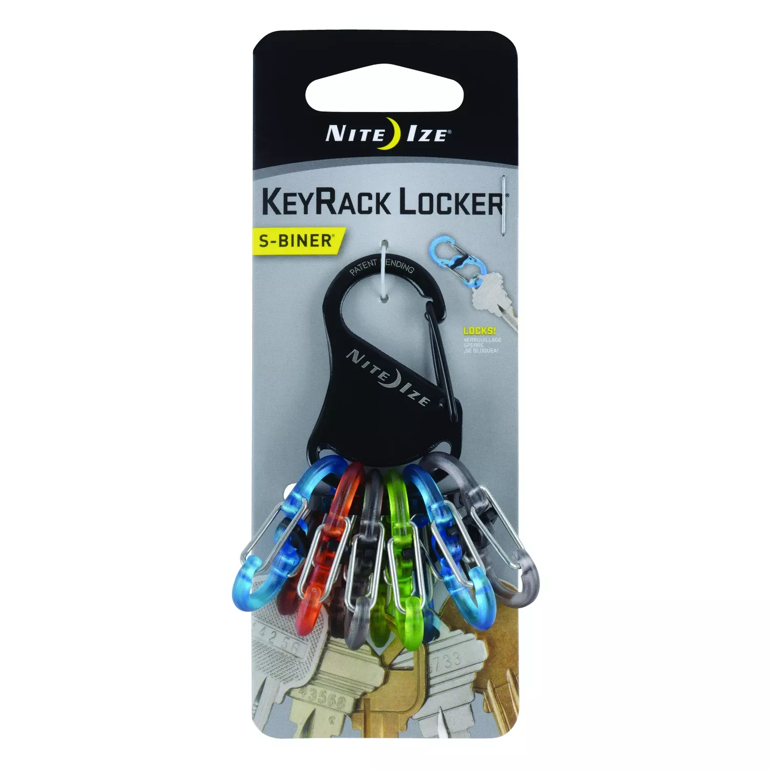 KeyRack Locker Key Holder, 6 S-Biner MicroLocks