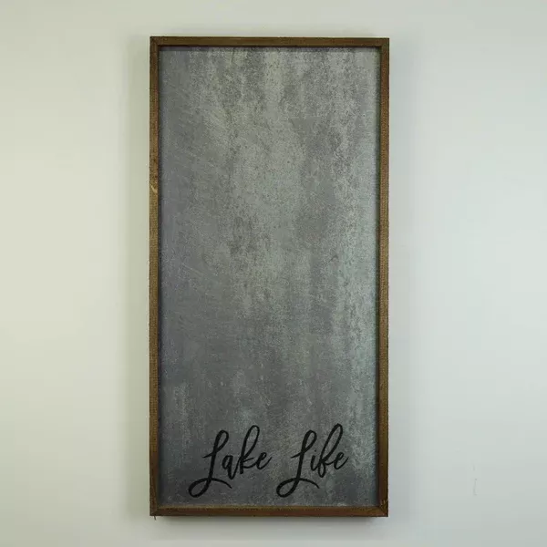 "Lake Life" 12x24 Vertical Metal Sign & Magnet Board - HG023