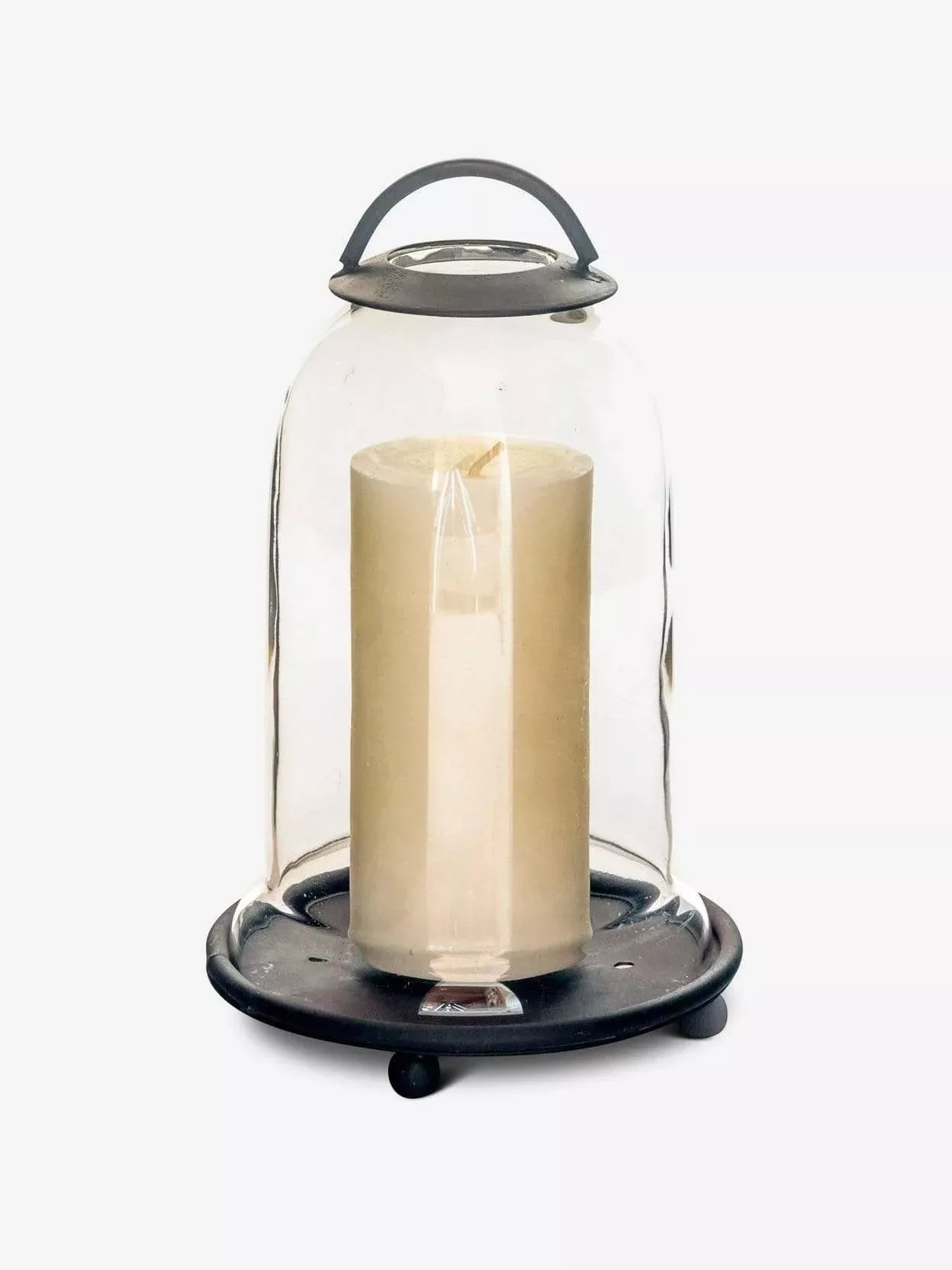 Large Candle Jar with Metal Base