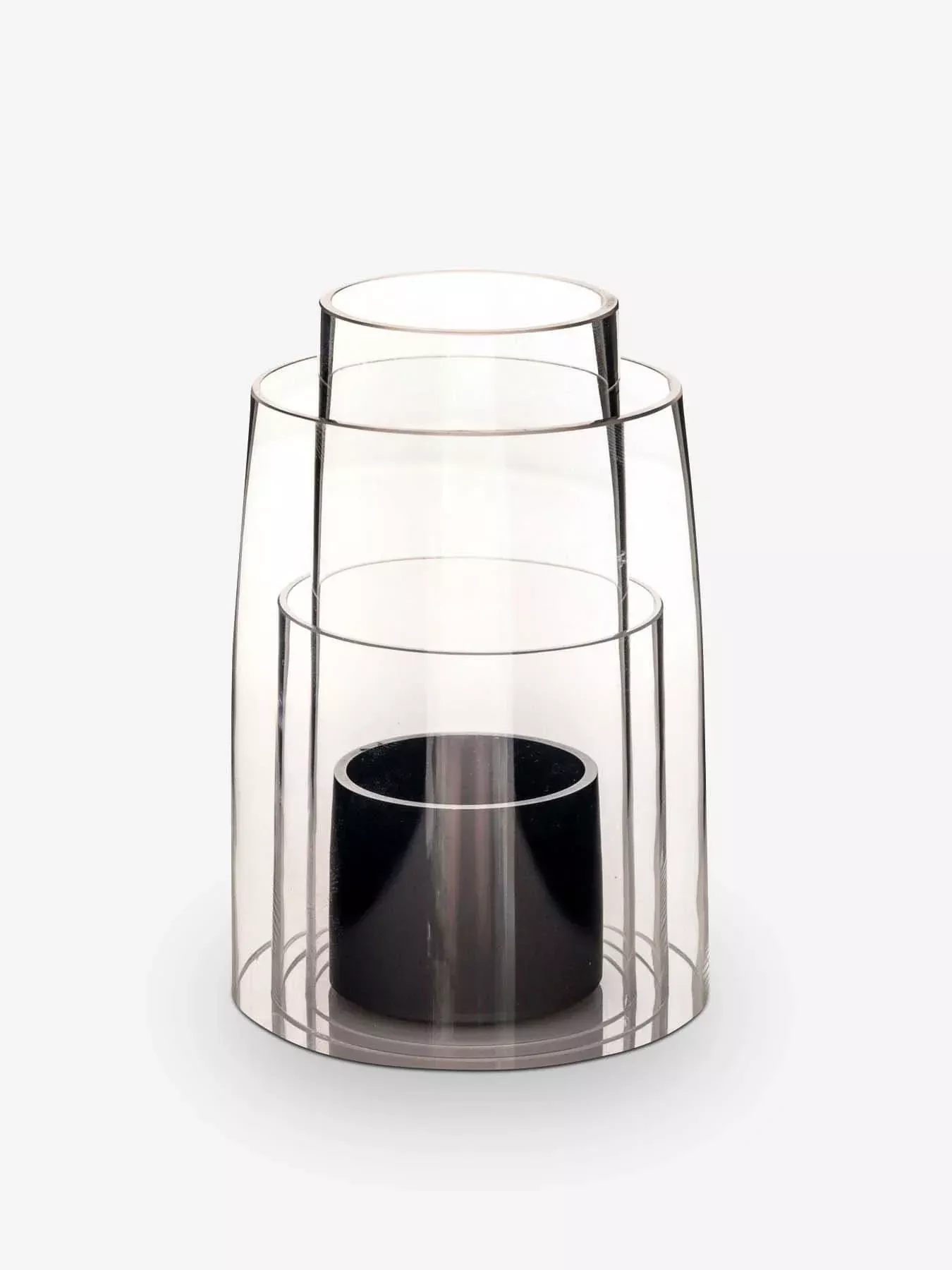 Large Hurricane Lantern with Oxidized Bronze Candle Holder
