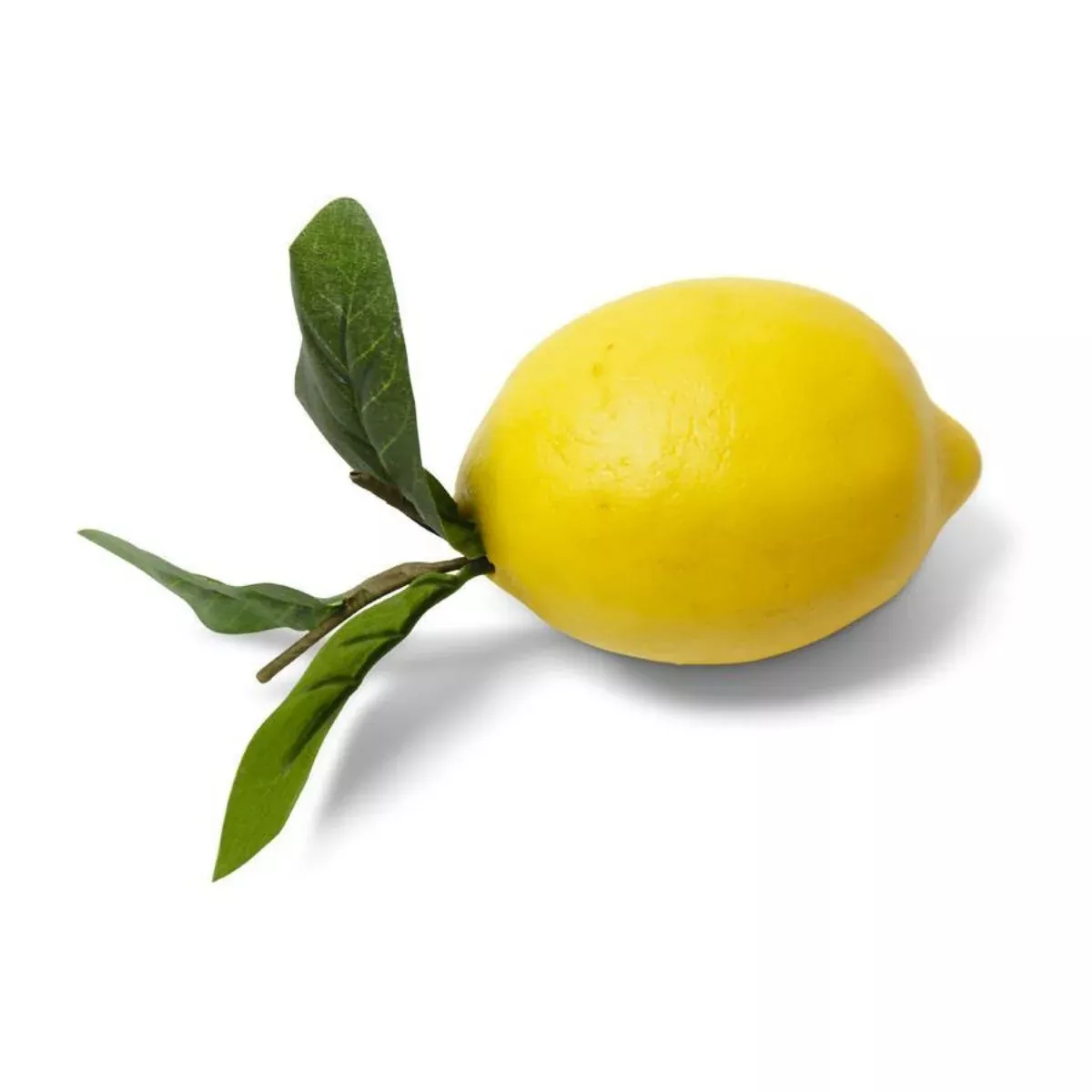 Lemon Decor with Green Leaves, 4.5"