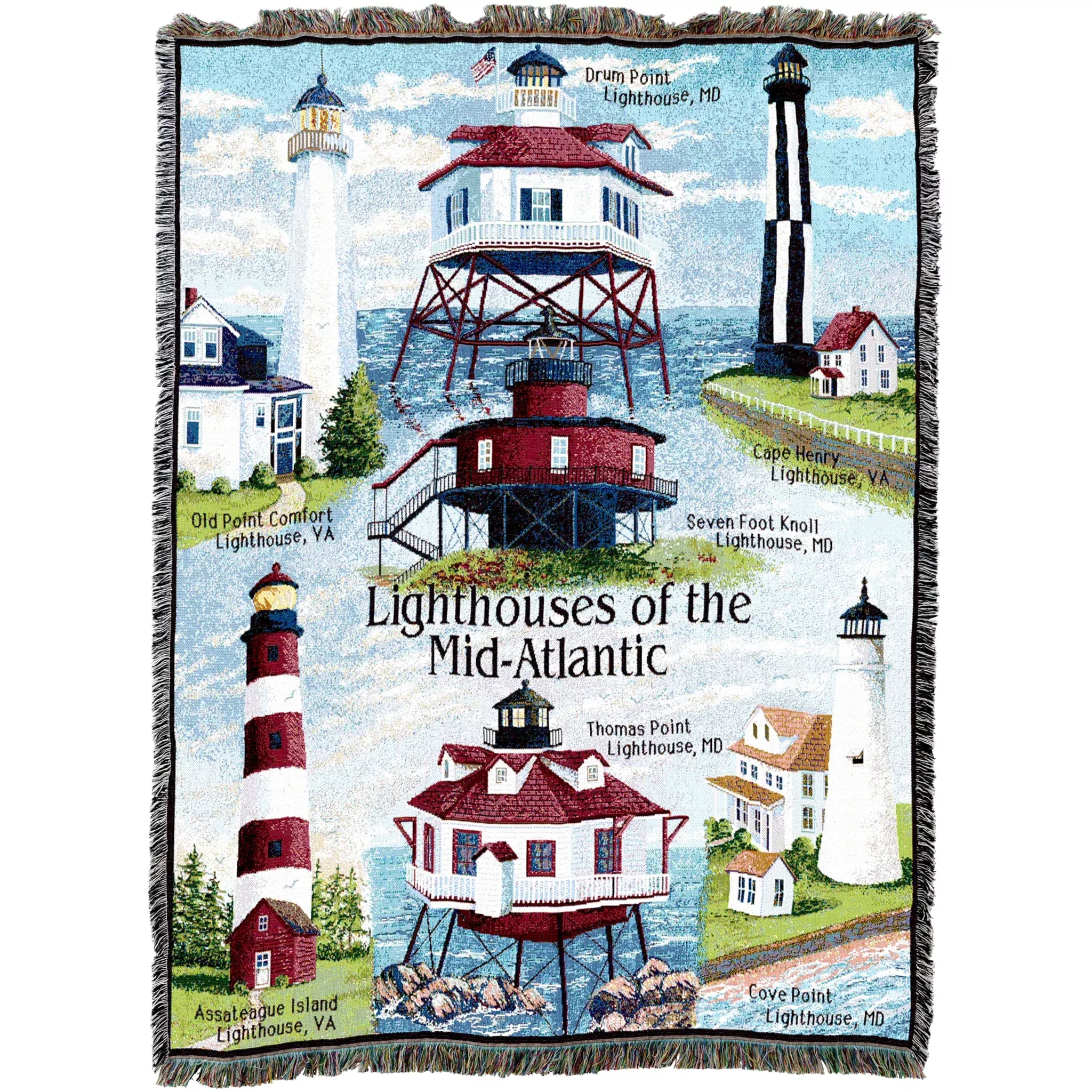 Lighthouses Of The Mid-Atlantic Throw Blanket