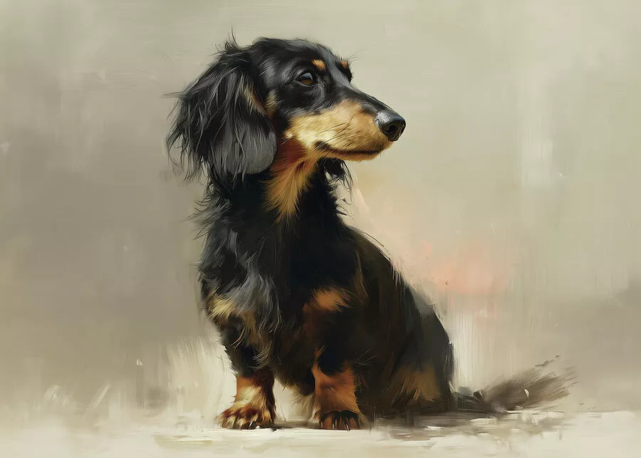 Long-Haired Dachshund Portrait