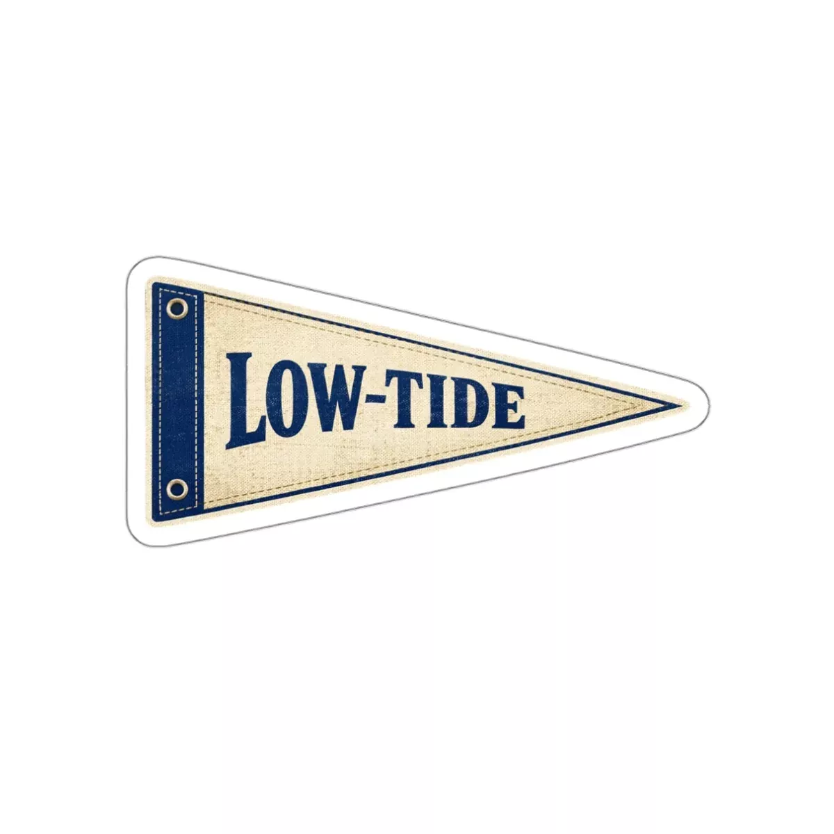 Low-Tide Pennant Die-Cut Sticker — Vintage Nautical Sticker