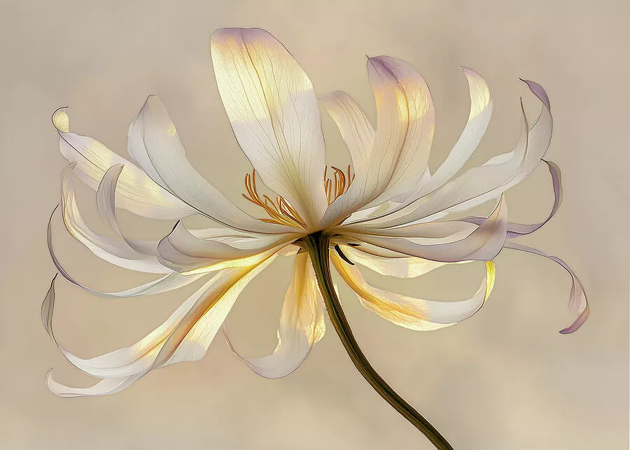 Luminous Bloom with Flowing Petal Study