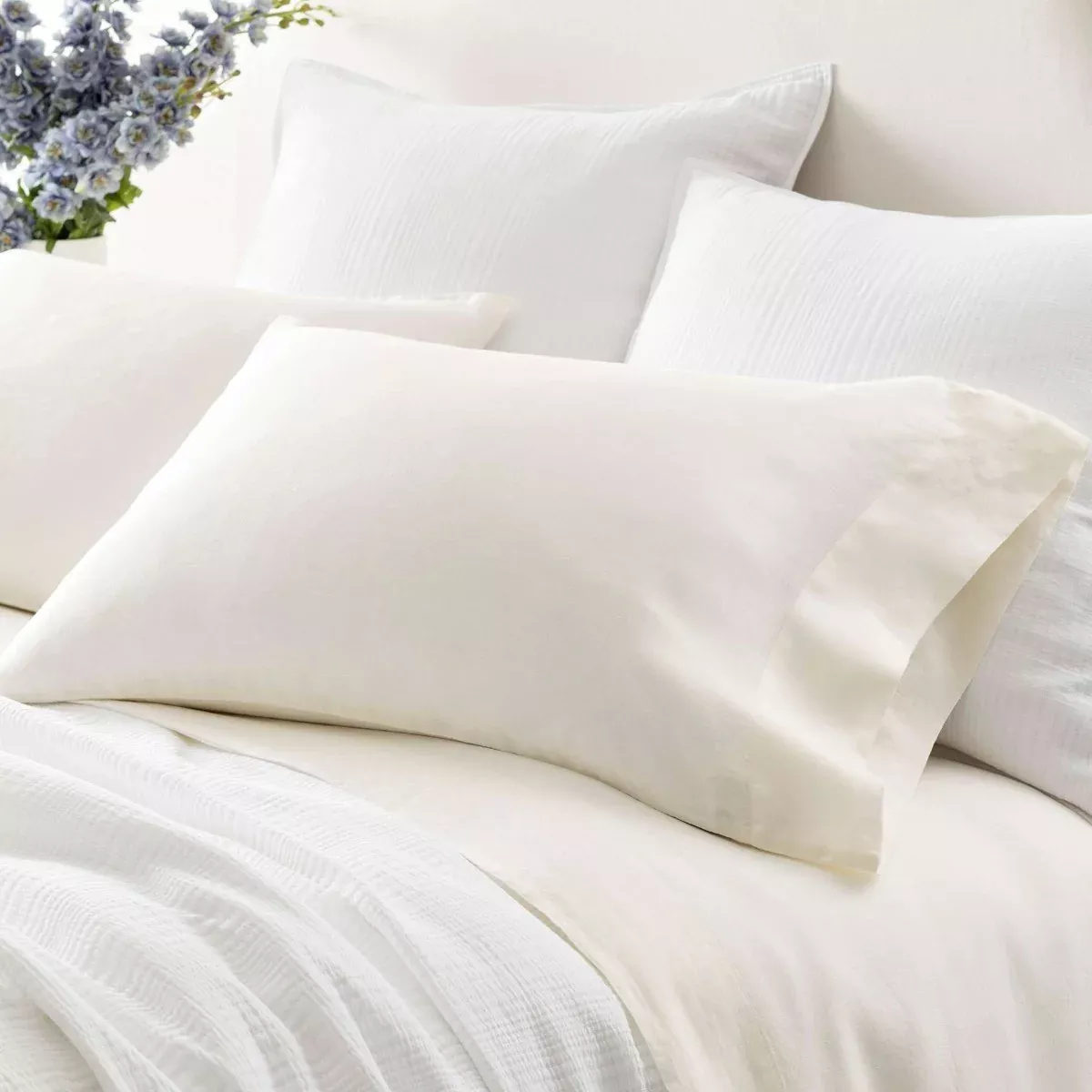 Lush Linen Ivory Pillowcases