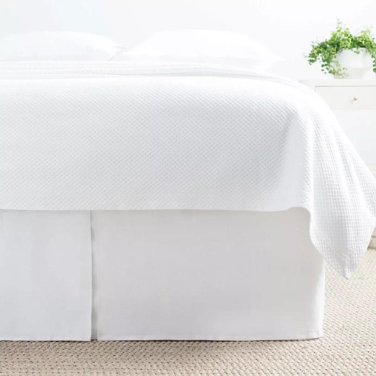 Lush Linen White Bed Skirt