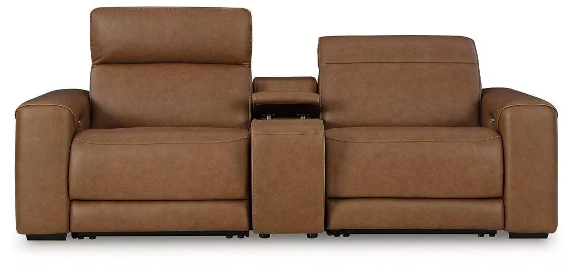 Magic Man Power Reclining Sectional Loveseat with Console