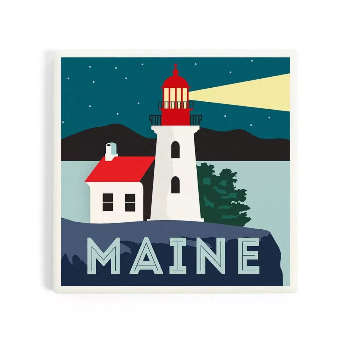 Maine Lighthouse Ceramic Coaster