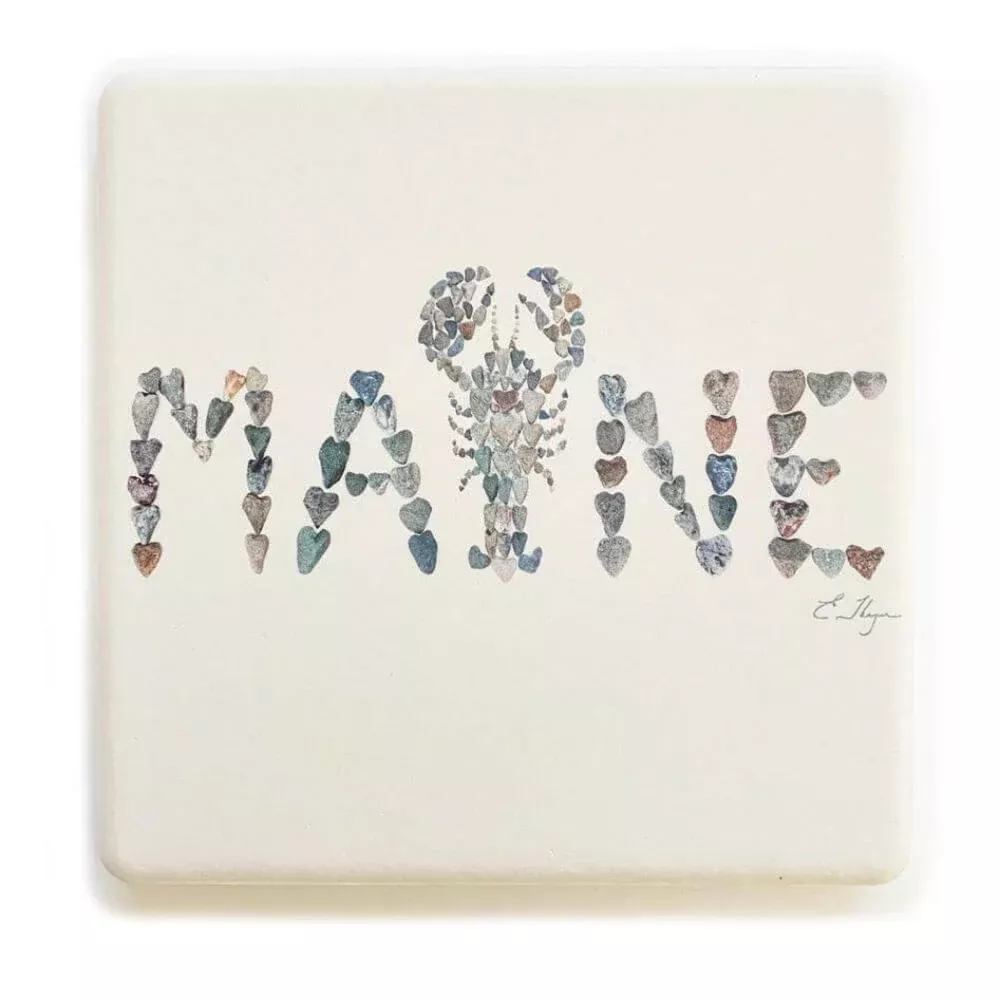 Maine Spelled Out Lobster Coaster