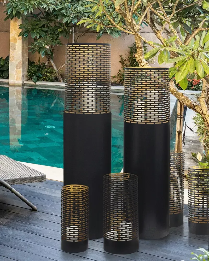 Mandala Floor Hurricane Candle Column/ Pedestal
