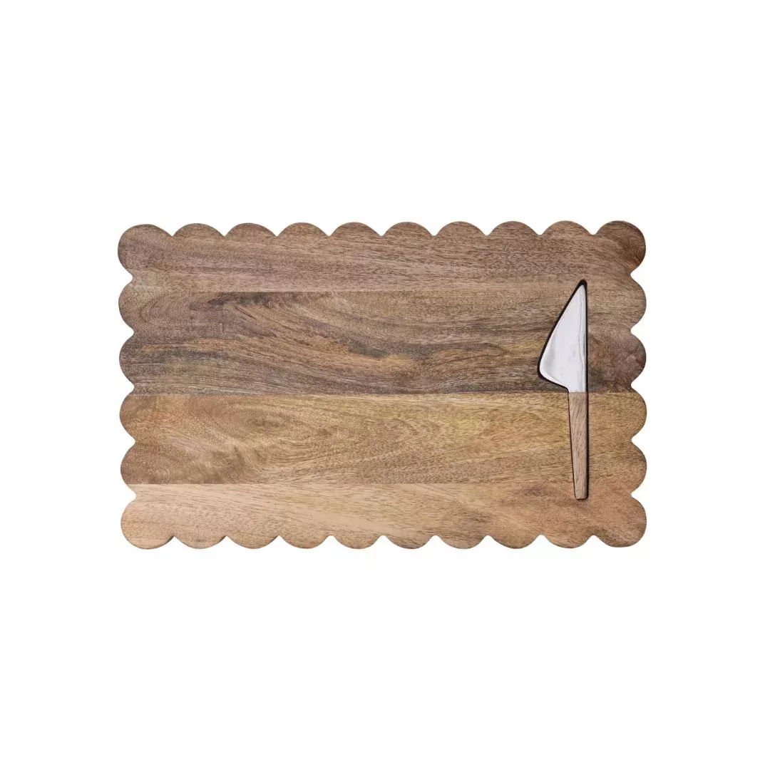 Mango Wood Scalloped Cheese Board