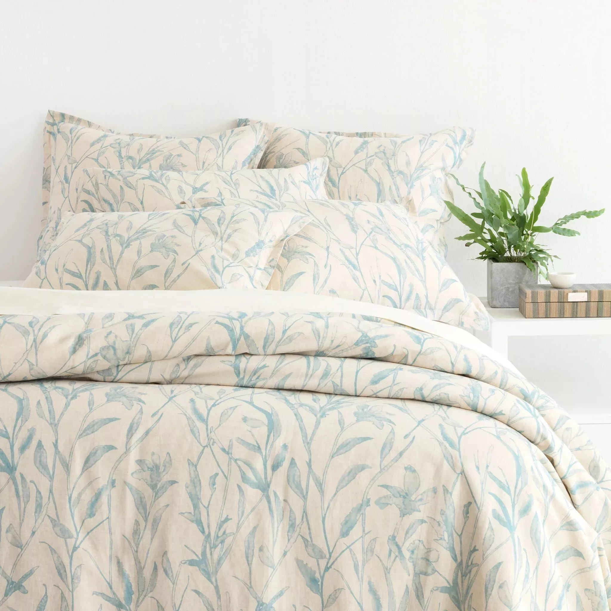 Margot Linen Pewter Blue Duvet Cover