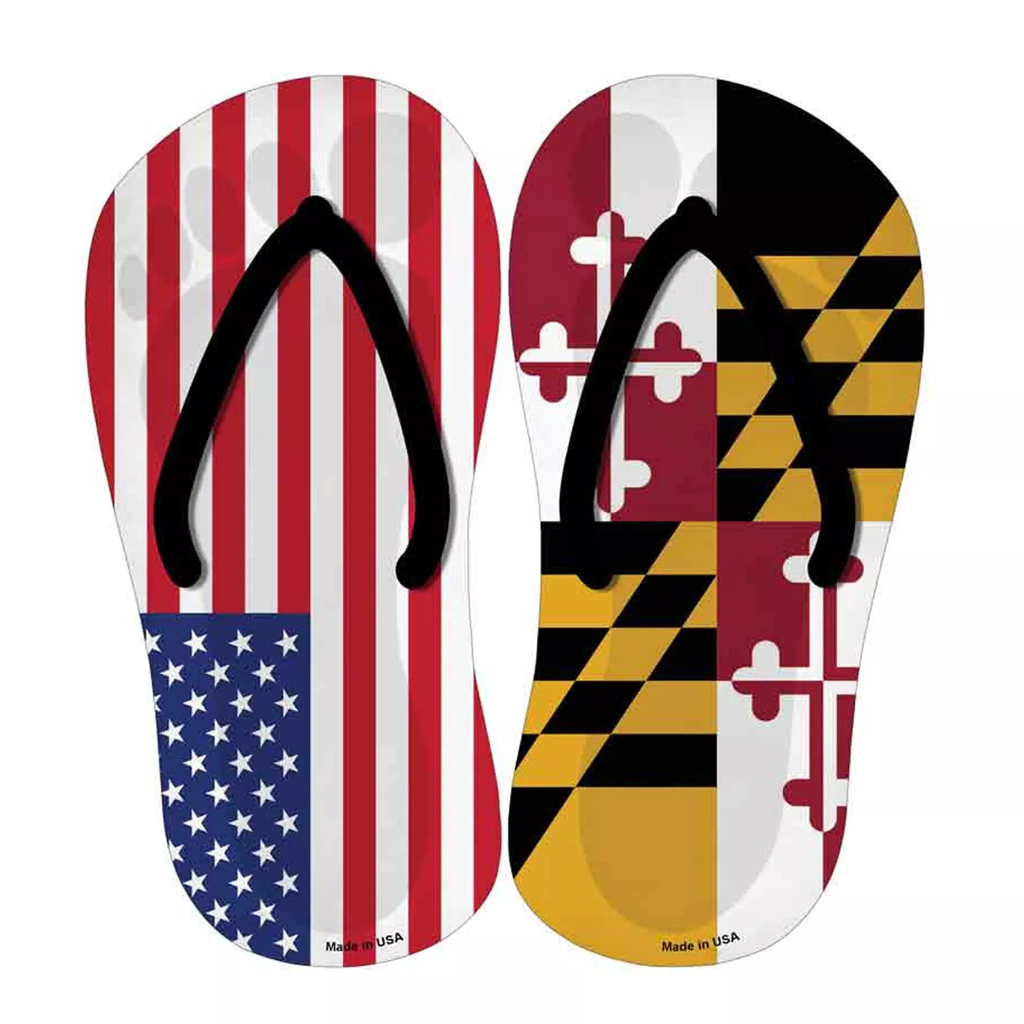 Maryland & American Flags Flip Flops Sticker