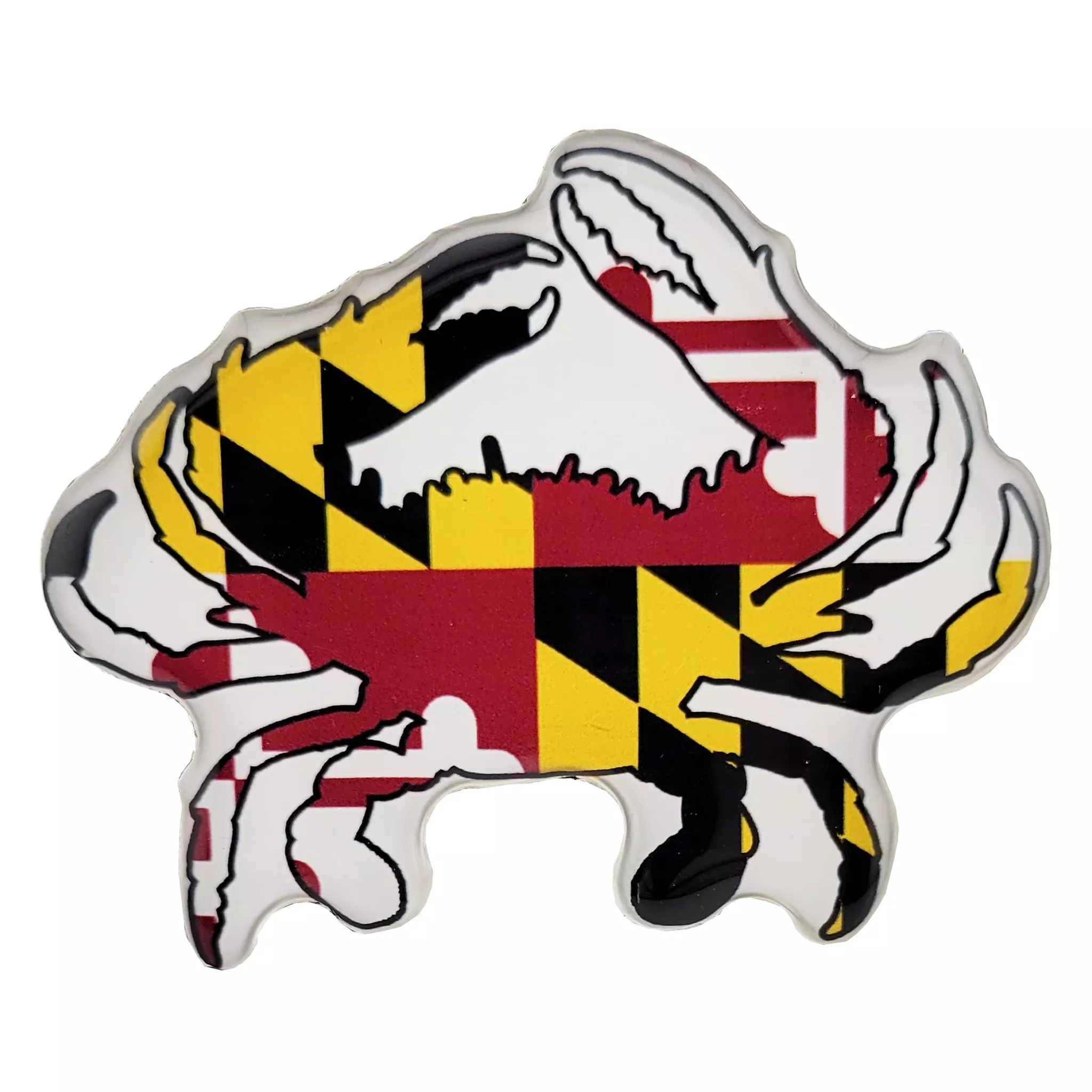 Maryland Flag Crab Die Cut Epoxy Magnet