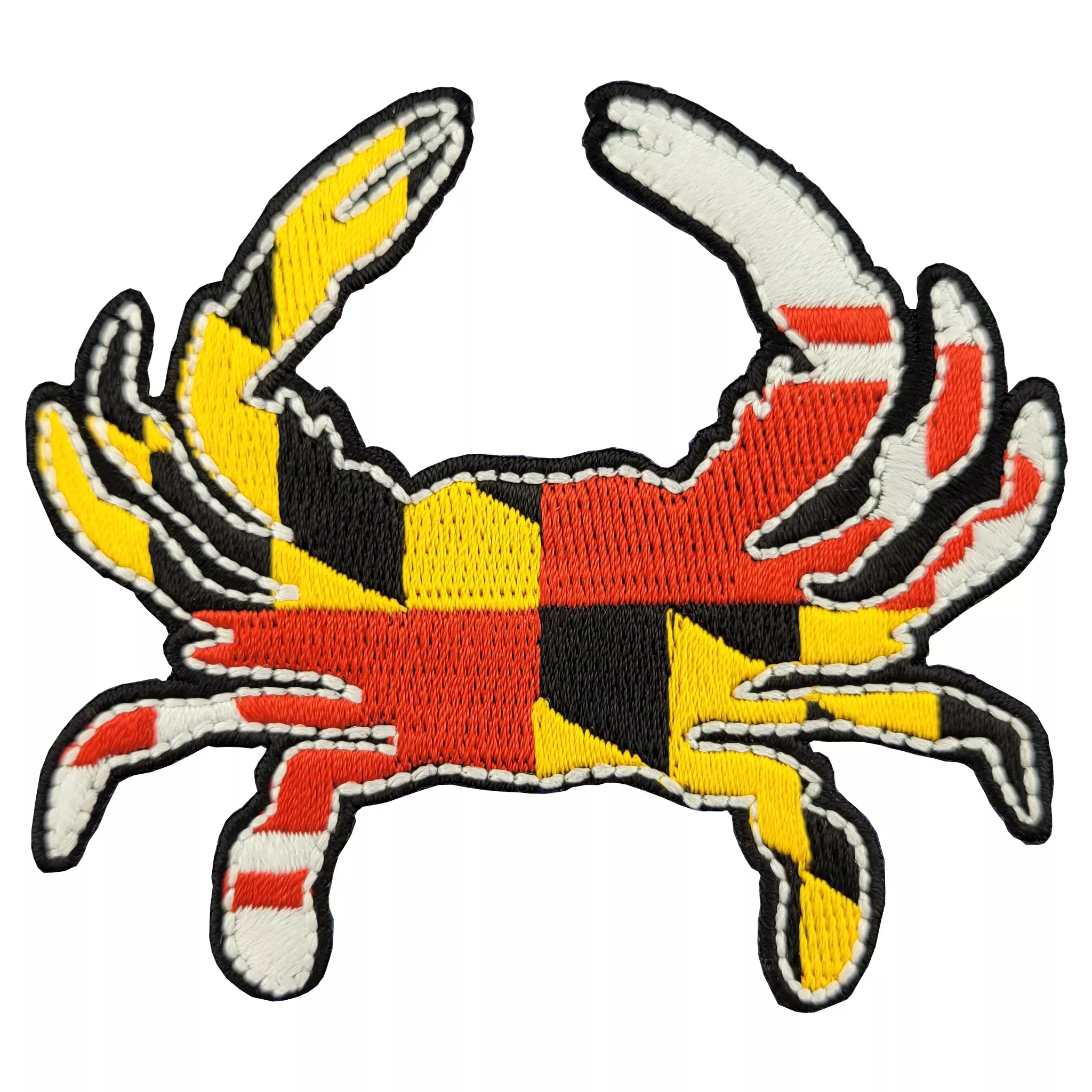 Maryland Flag Crab Embroidered Patch - Sew or Iron-On