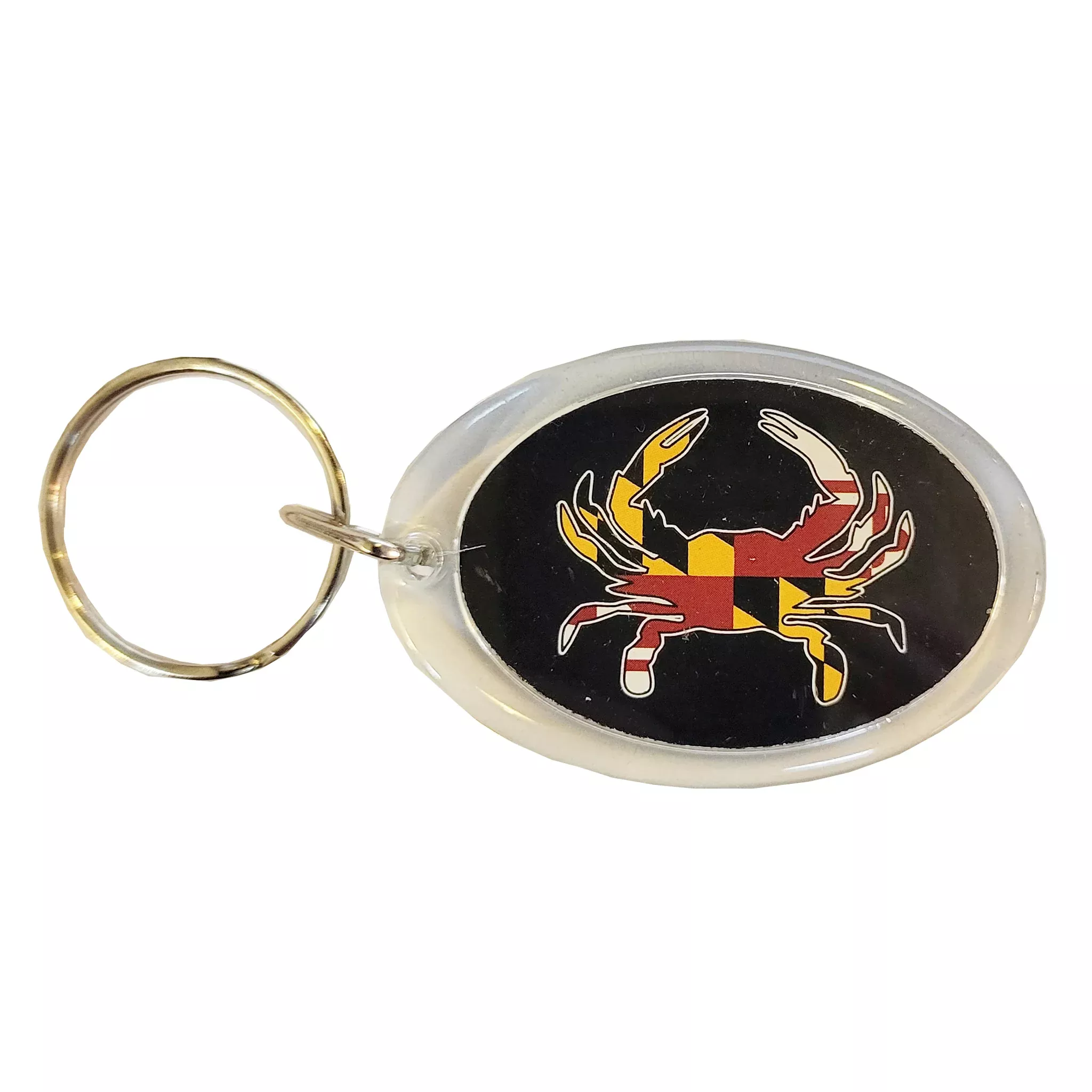 Maryland Flag Crab Oval Keychain