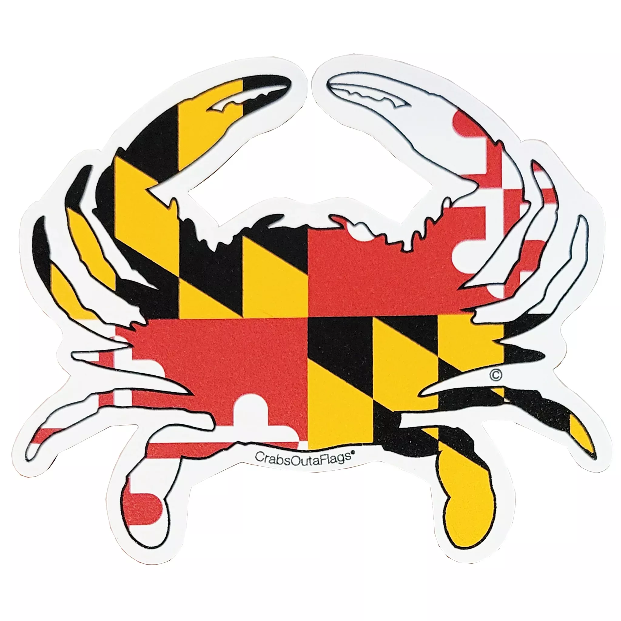 Maryland Flag Crab Sticker - Assorted Sizes