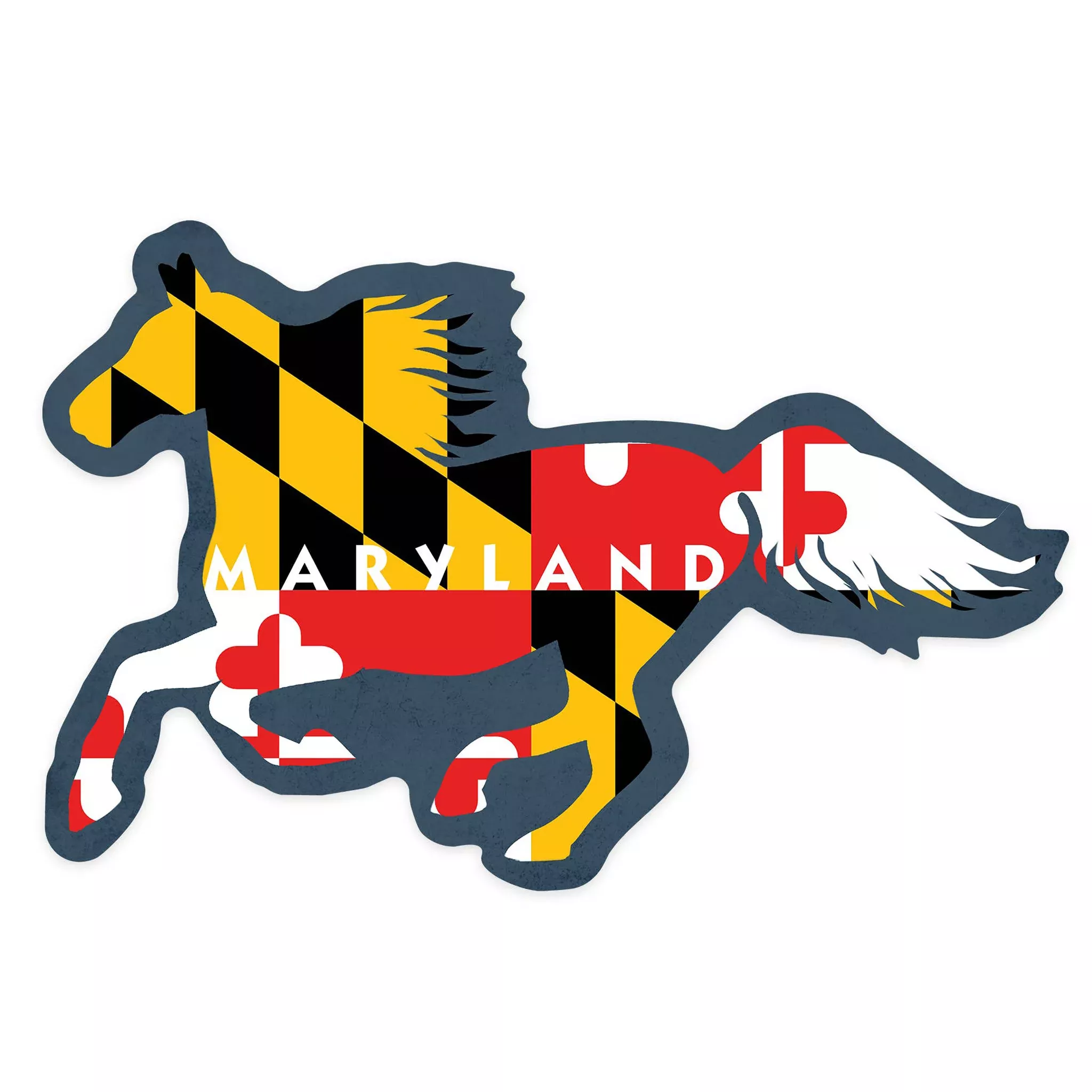 Maryland Flag Horse Die-Cut Sticker