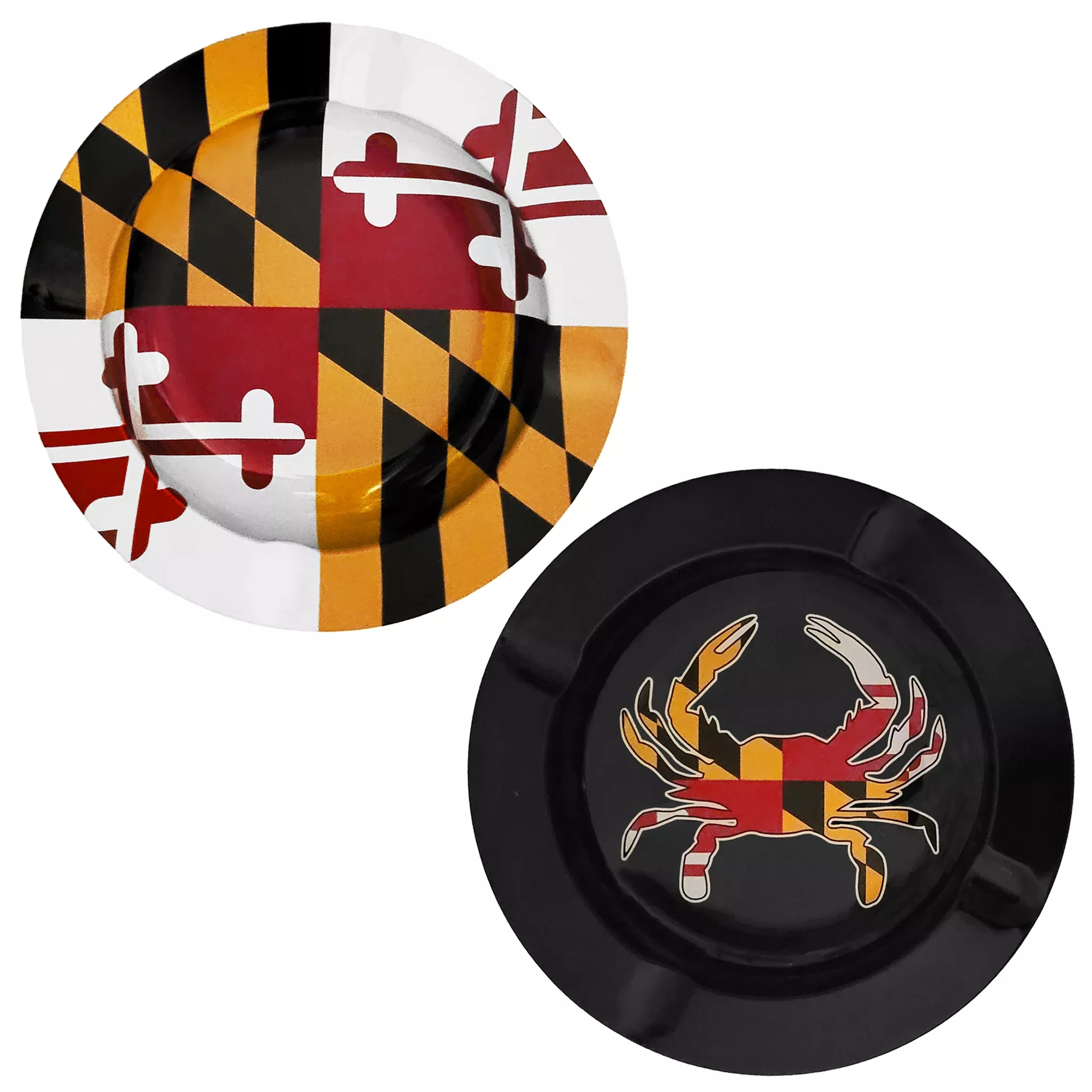 Maryland Flag Metal Ashtray - Assorted Designs