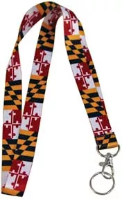 Maryland Flag Neck Lanyard Key Ring