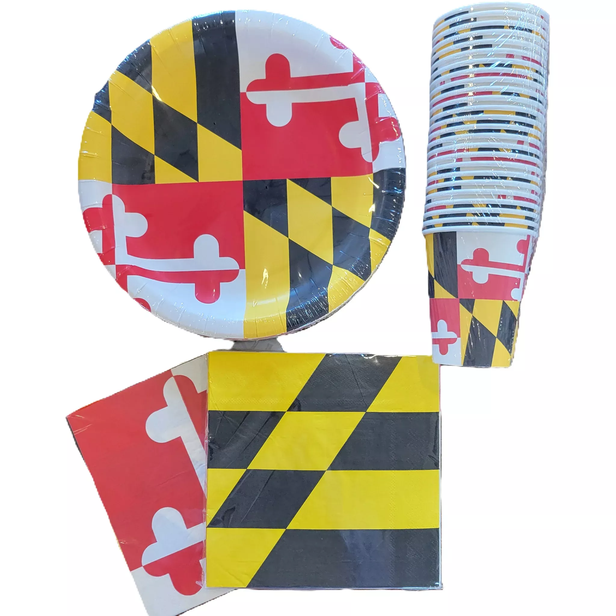 Maryland Flag Paper Plates, Napkins or Cups