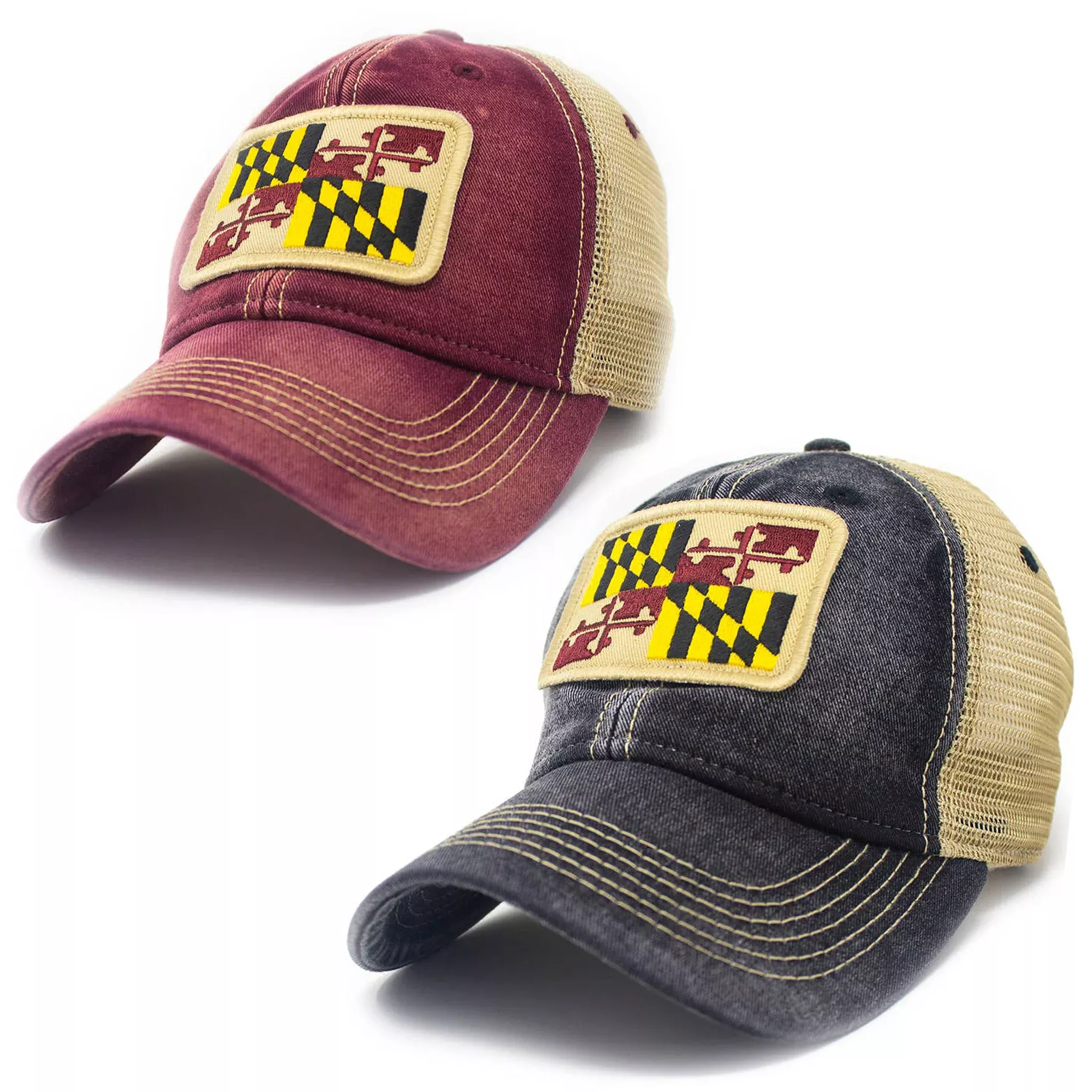 Maryland Flag Patch Trucker Hat - Assorted Colors