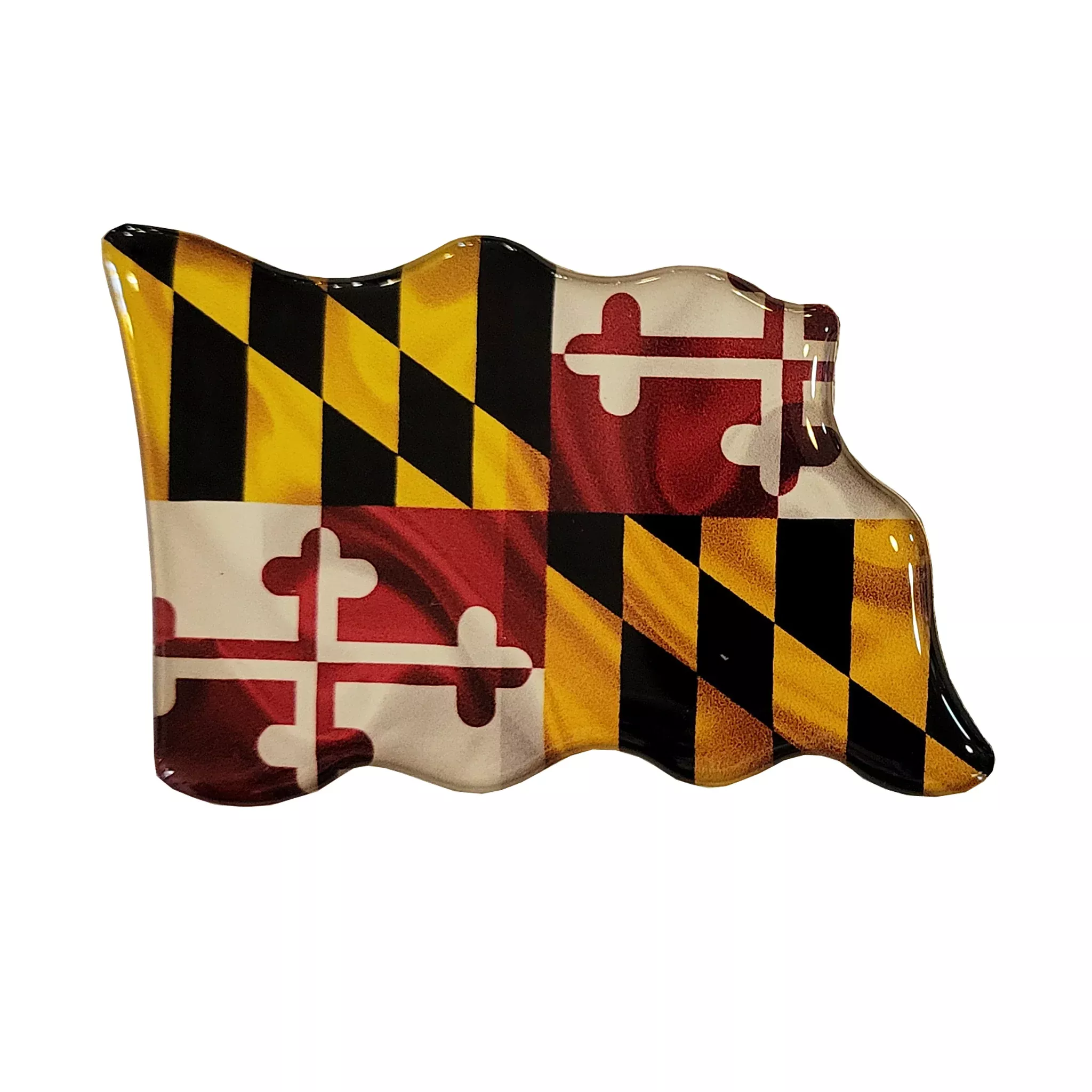 Maryland Flag Waving Die Cut Magnet