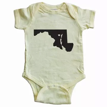 Maryland Heart Yellow Baby Onesie