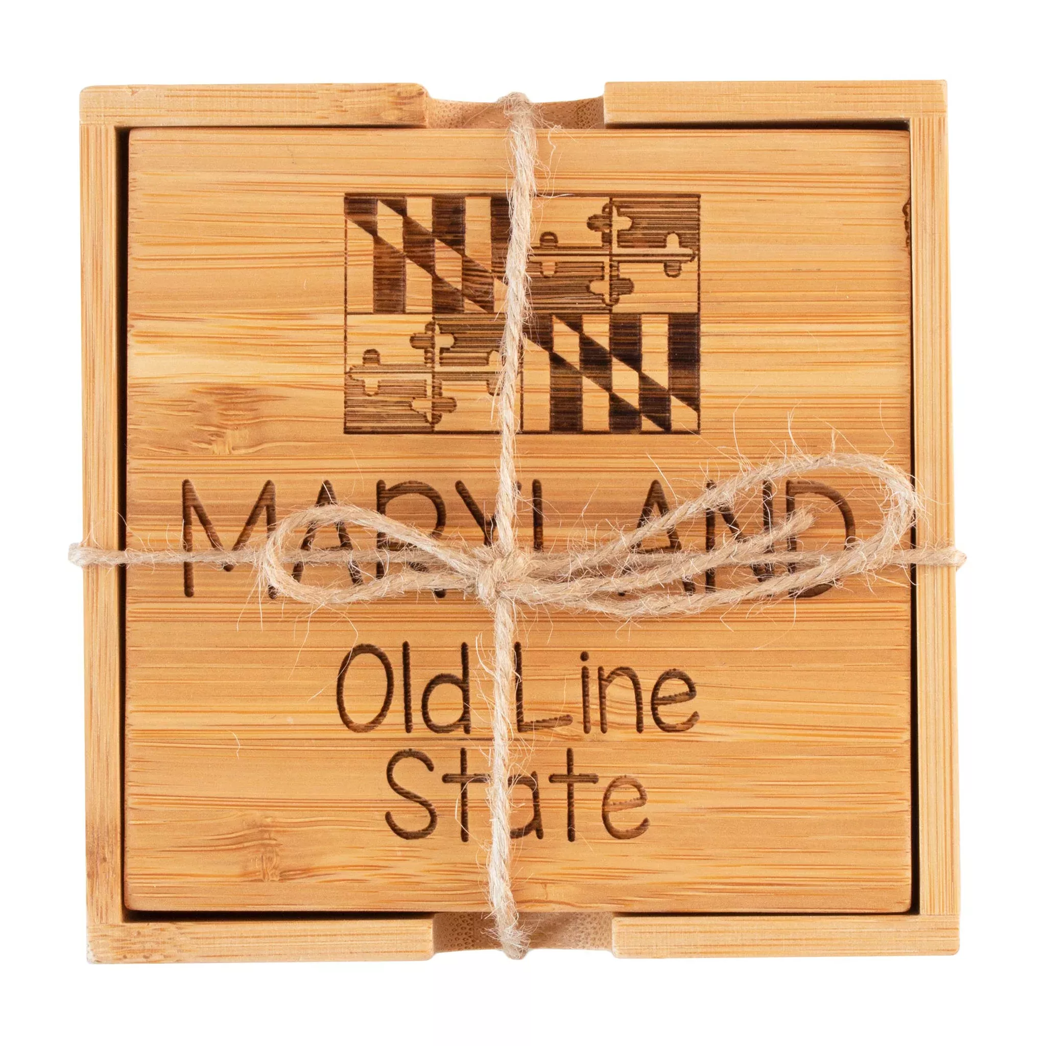Maryland Map Bamboo Coaster Set of 4