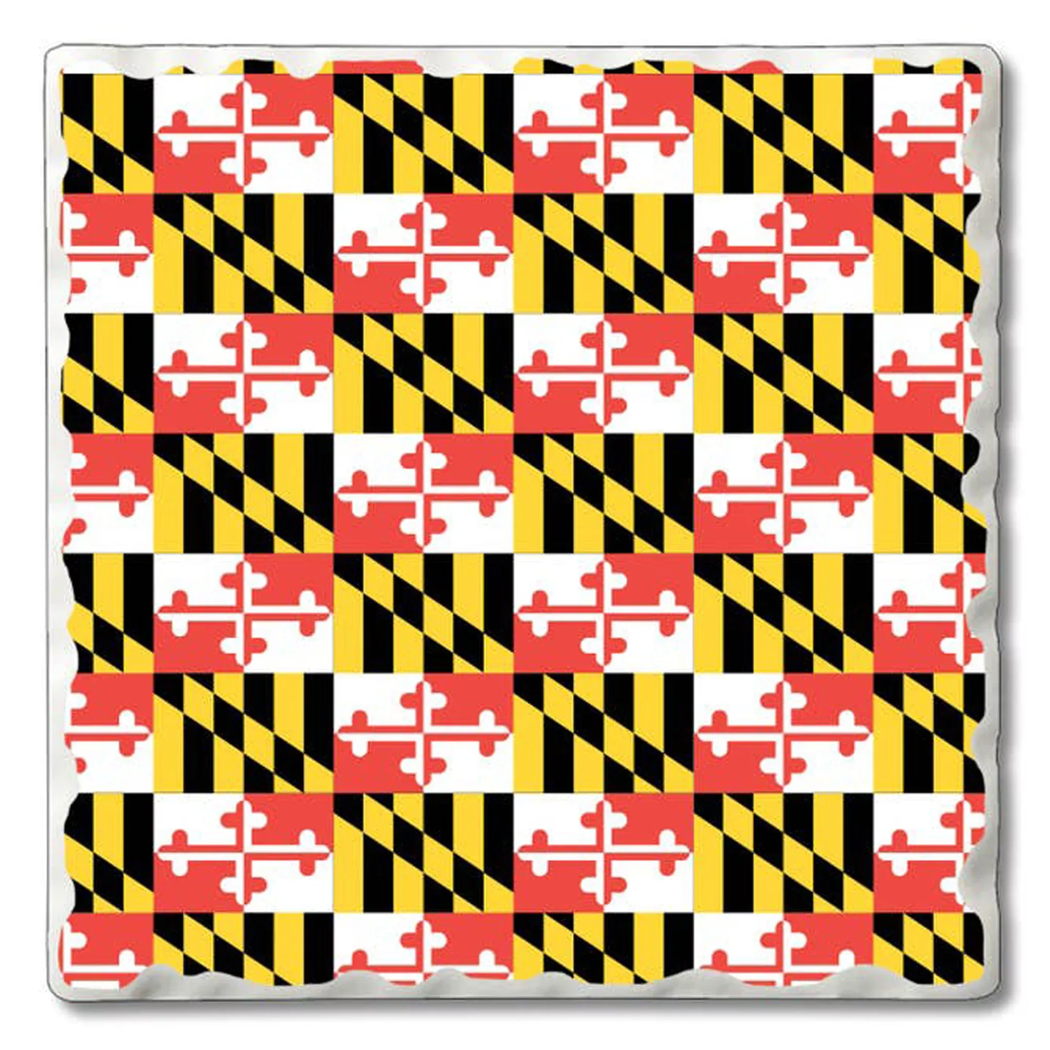 Maryland Multi Flag Tumbled Edge Stone Drink Coaster