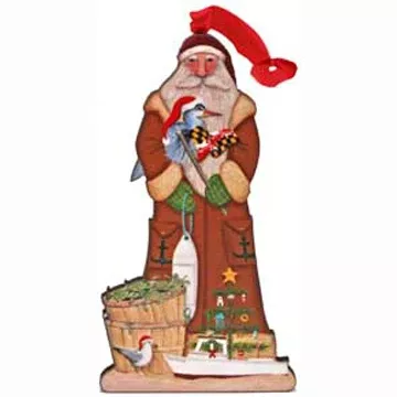 Maryland Shore Santa Ornament
