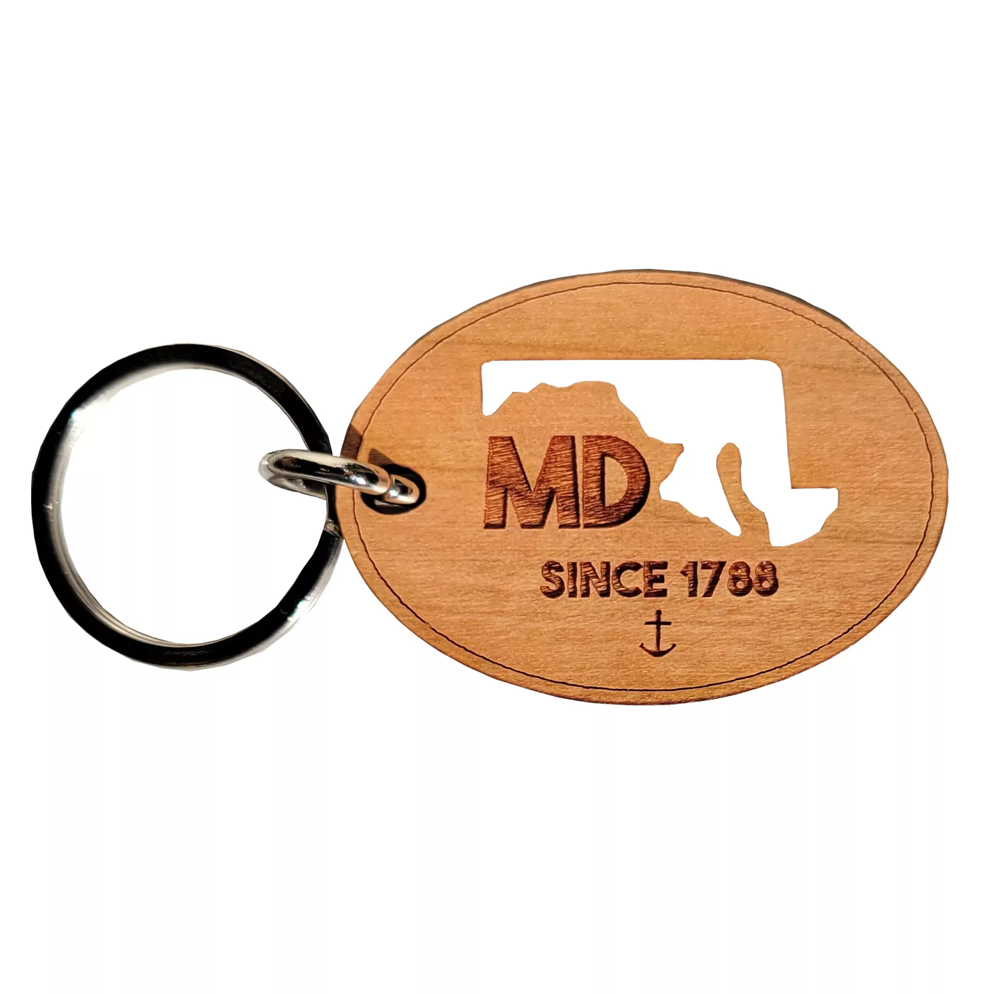Maryland State Laser Engraved Wood Key Ring